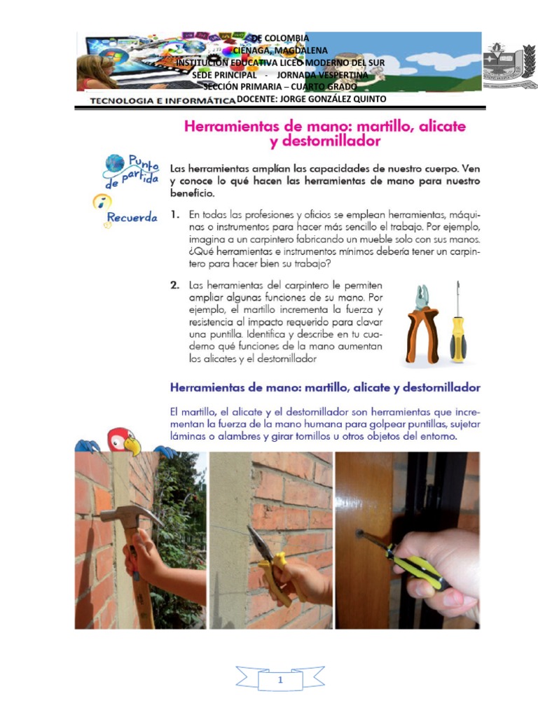 Guía de Informática para Cuarto Grado | PDF | Hardware de la ...