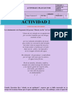 ACTIVIDAD 2 - PLAN LECTOR - SEGUNDO PERIODO