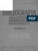 Bibliografia Analitică a Periodicelor Româneşti. Volumul 2 (1851-1858) Partea I