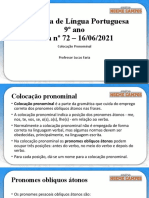 Aula sobre Colocação Pronominal