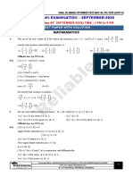 Mathematics Answer Key 06-09-2020 Evening