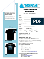T-Shirt Fundraiser Order Form for Parkinson's