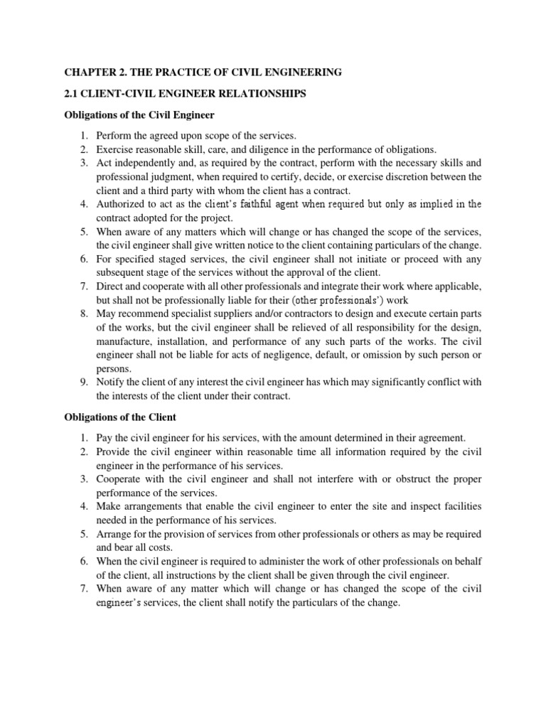 Chapter 2. The Practice of Civil Engineering | PDF | Damages | Legal ...