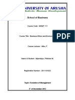 MGMT 111 - Evolution of Management