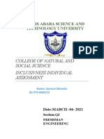 College of Natural and Social Science Inclusivness Individual Assignment