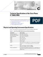 Technical Specifications of The Cisco Phone IP 7960G/7940G: Physical and Operating Environment Specifications