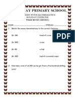 Kings Way Primary School: Primary Four Mathematics Holiday Exercise