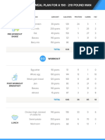 Lean Bulking Meal Plan For A 190 - 210 Pound Man: Pre-Workout Shake