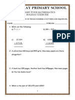 Kings Way Primary School: Primary Four Mathematics Holiday Exercise