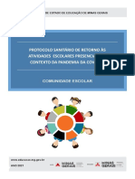 Protocolo sanitário de retorno às atividades escolares presenciais durante a pandemia da COVID-19 em Minas Gerais