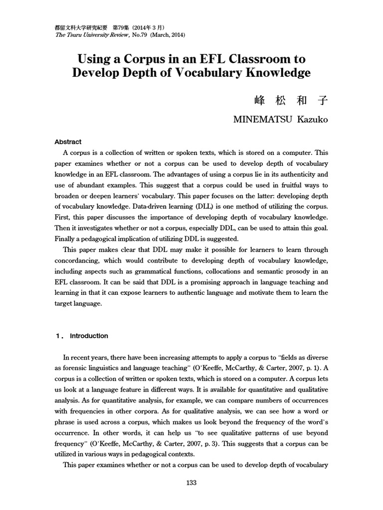 EFL Vocabulary Depth with DDL | PDF | English As A Second Or Foreign ...