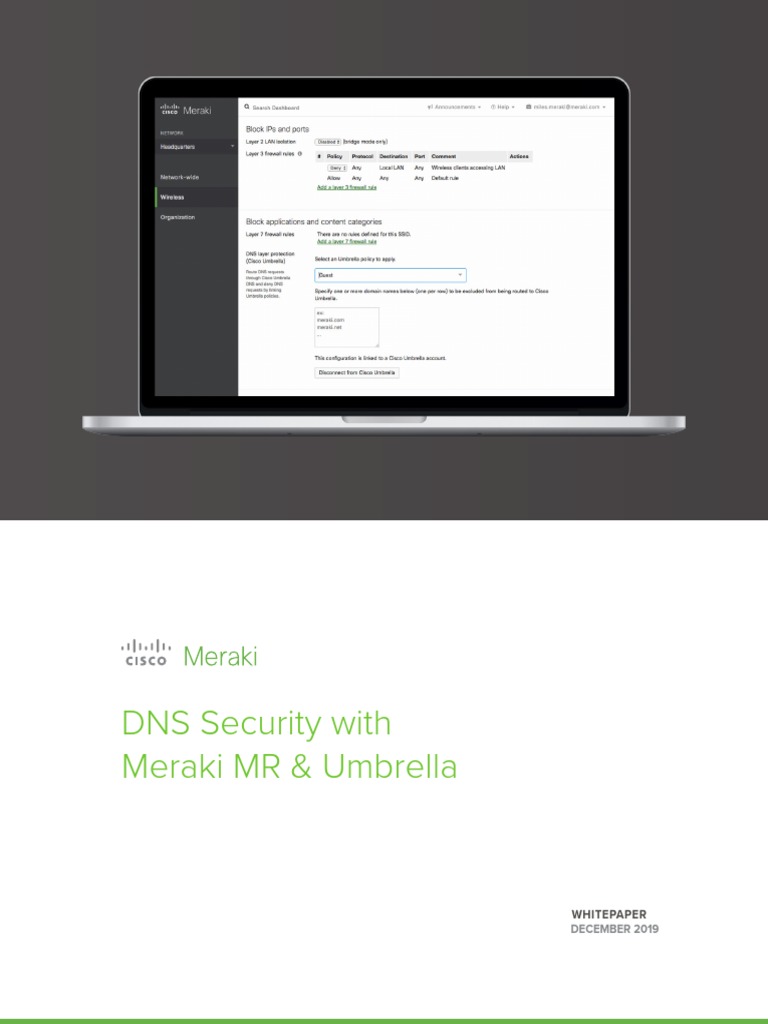 DNS Security with Cisco Meraki & Umbrella | PDF | Domain Name System ...