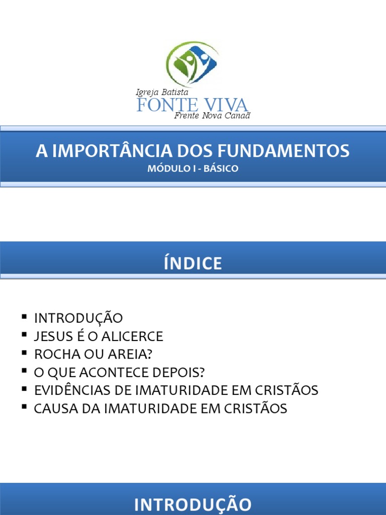 01.a Importância Dos Fundamentos | PDF | Jesus | Deus