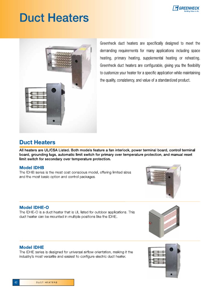 Greenheck Duct Heater | PDF