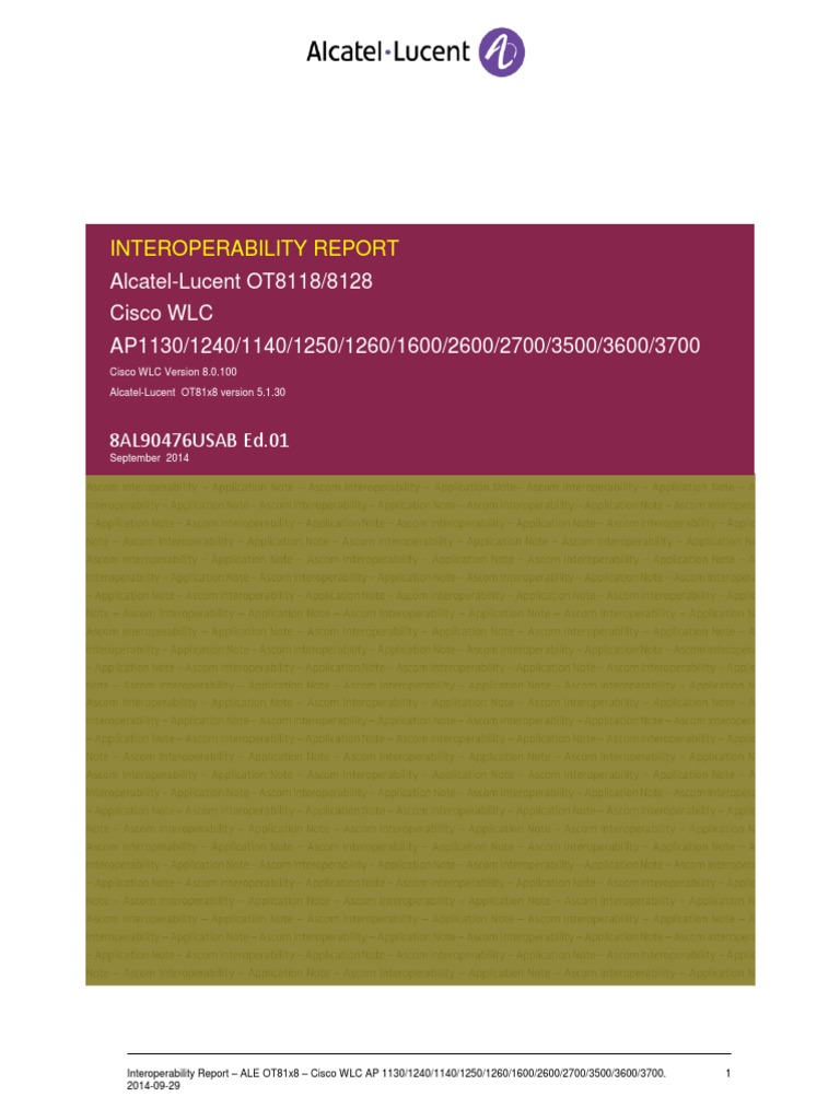 ALE OT81x8-Cisco WLC Interop Report | PDF | Radius | Computer Security