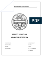 Project Report On Analytical Positivism: University Institute of Legal Studies