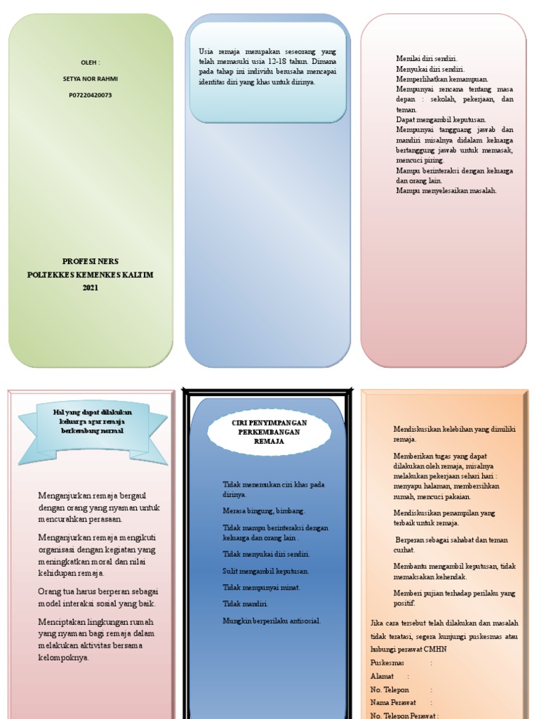 Leaflet Tumbuh Kembang Anak Usia Remaja Pdf