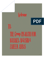 Welcome TO, TO, The Group (Bs - Math) For M.Hamza, M.Qasim & Zaheer Abbas
