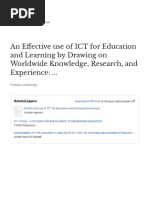 An Effective Use of ICT For Education and Learning by Drawing On Worldwide Knowledge, Research, and Experience: ..