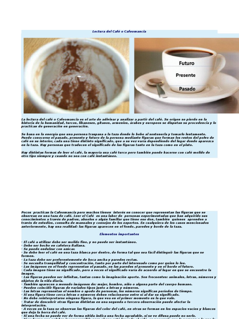 Lugar de nacimiento tribu Estados Unidos Lectura Del Café o Cafeomancia - PDF Versión 1 | PDF | café | Amor