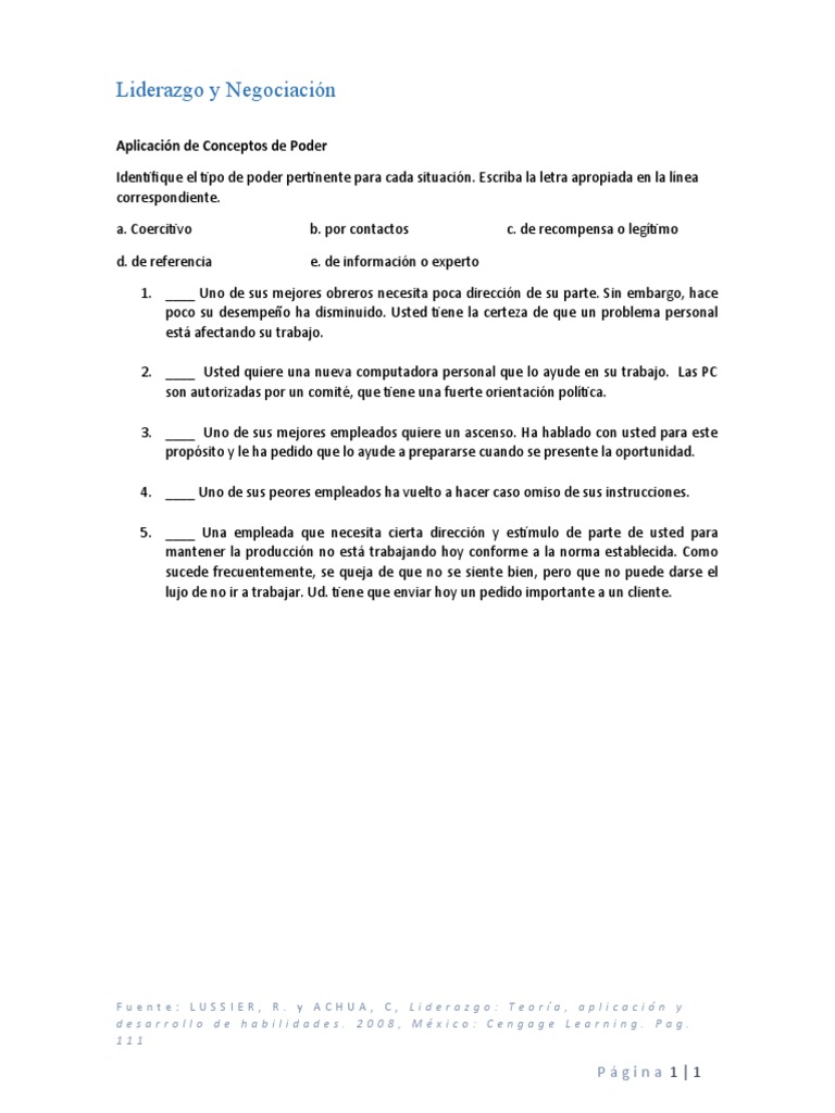 Actividad 3 - Aplicación de Conceptos de Poder | PDF