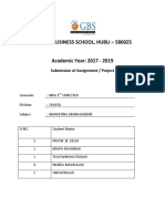 Global Business School, Hubli - 580025: Submission of Assignment / Project