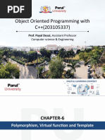 Object Oriented Programming With C++ (203105337) : Prof. Payal Desai, Assistant Professor