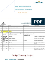 Design Thinking For Innovation For MBA 1 Year Full Time Students