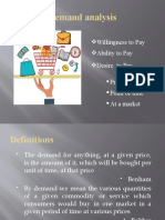 Demand Analysis: Willingness To Pay Ability To Pay Desire To Pay Price Point of Time at A Market