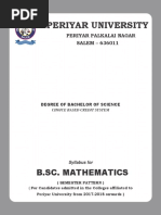 Periyar University: B.Sc. Mathematics