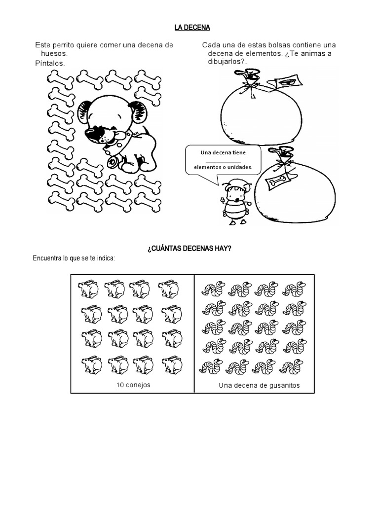 Actividades sobre la Decena para Niños | PDF | Ajedrez