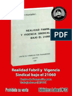 Biblioteca Laboral Nº23 Realidad Fabril y Vigencia Sindical Bajo El 21060