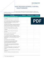 Tax Compliance Process Internal Control Questionnaire