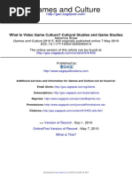 Shaw - 2010 - What Is Video Game Culture Cultural Studies and Game Studies