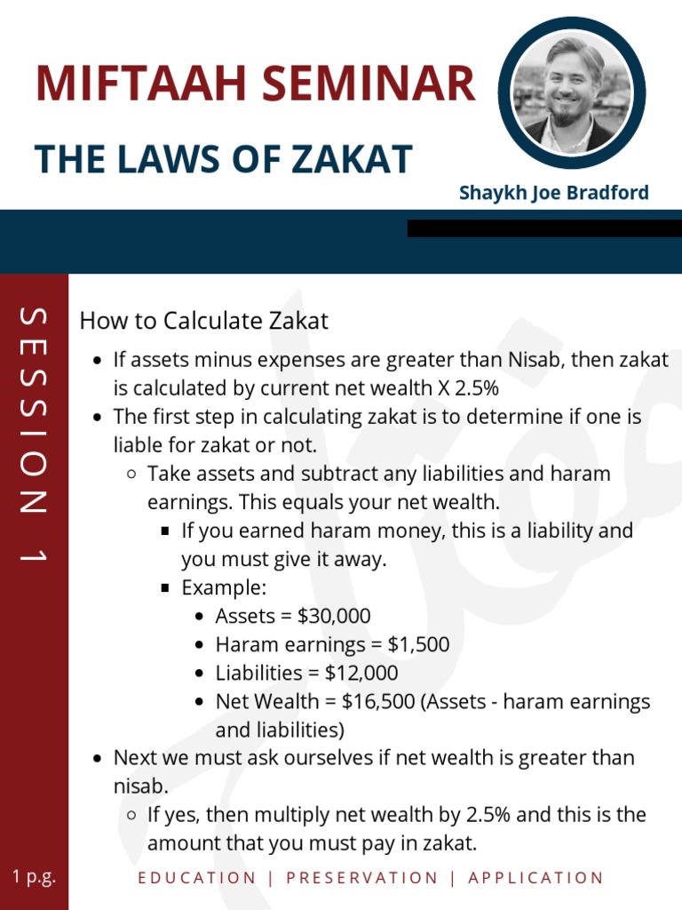 The Laws of Zakat Session 1 PDF 401(K) Individual Retirement