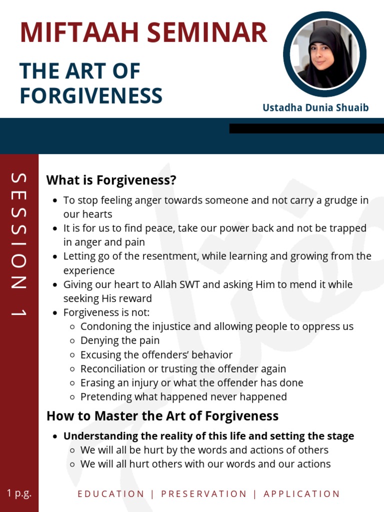 Mastering the Art of Forgiveness | PDF | Forgiveness | Religious Belief ...
