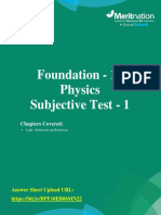 Foundation - 10 Physics Subjective Test - 1: Chapters Covered