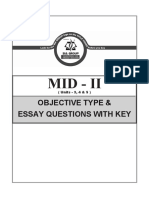 Mid - Ii: Objective Type & Essay Questions With Key