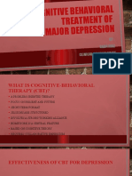 Cognitive Behavioral Treatment of Major Depression: BY: Saba Riaz Clinical Psychologist