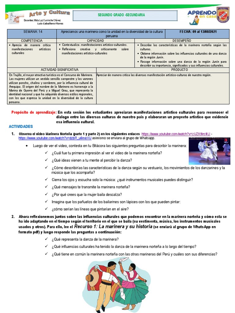 ACTIVIDAD 15 ARTE Y CULTURA 2do Grado | PDF | Bailes