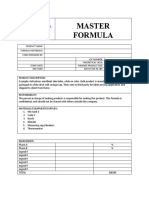 Master Formula Template Upload