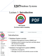 Lecture 1: Introduction: Database Systems
