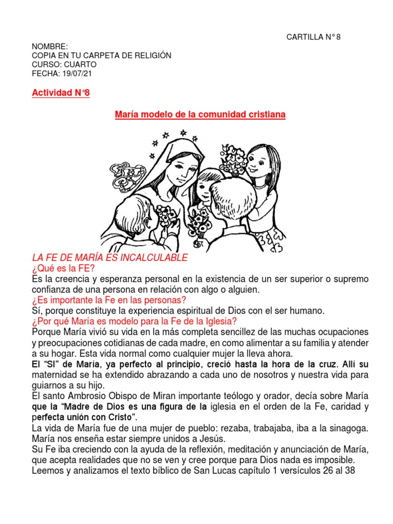 María: Modelo de Fe y Vida Cristiana | PDF | María, madre de Jesús | Fe