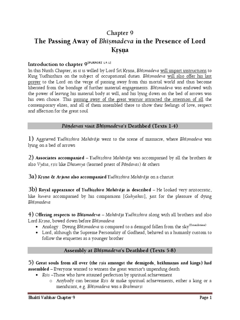 9 Chapter SB Study Guide | PDF | Bhakti | Meditation