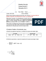 Parcial #1 Matemáticas