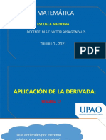 Aplicación de la derivada para determinar máximos y mínimos en funciones