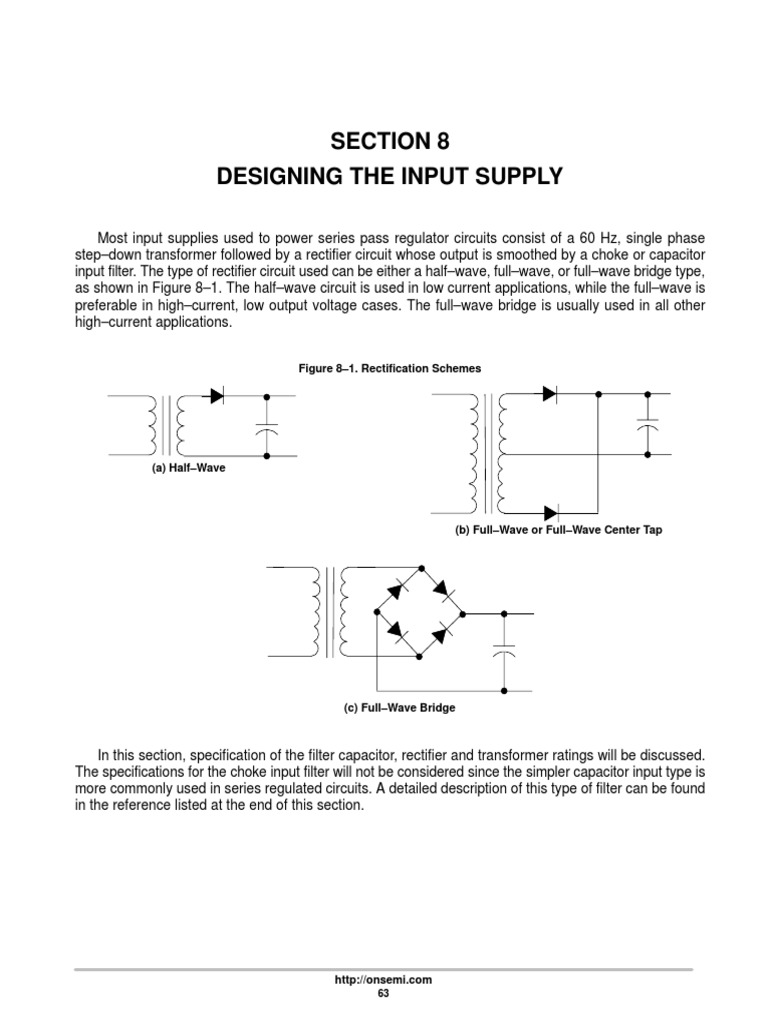 Section 8 Designing The Input Supply Figure 81. Rectification Schemes