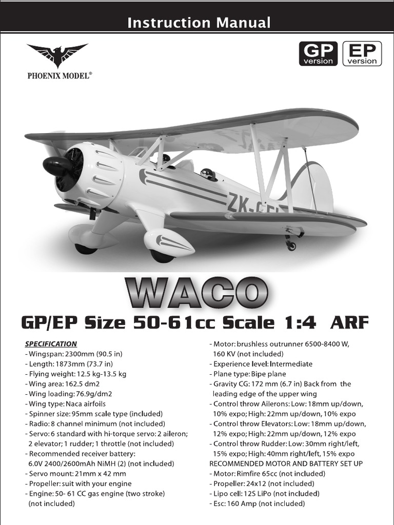 PH173 WACO 50 61CC Manual PDF