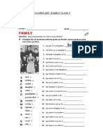 Vocabulary Family Class 4 Activity 1