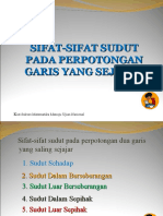 Sifat-Sifat Sudut Pada Perpotongan Garis Sejajar